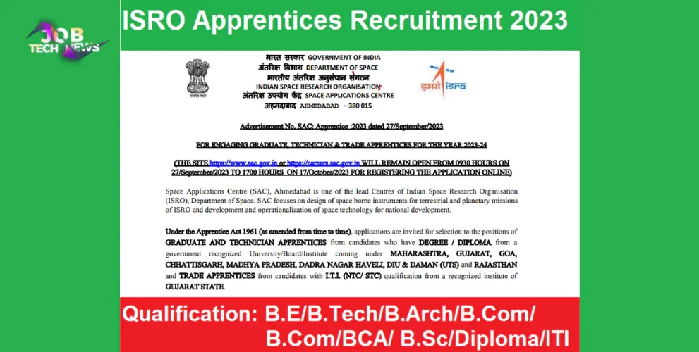 ISRO Apprentices Recruitment 2023