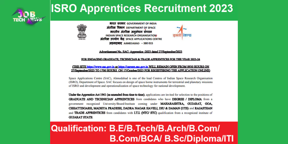 ISRO Apprentices Recruitment 2023